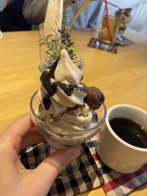 Soy ice cream with black sesame  at Pupu Kitchen and Health Food Shop in Nagoya
