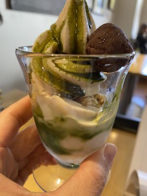 Soy ice cream with matcha  at Pupu Kitchen and Health Food Shop in Nagoya