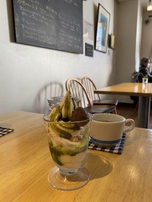 Ice cream a d grain coffee  at Pupu Kitchen and Health Food Shop in Nagoya