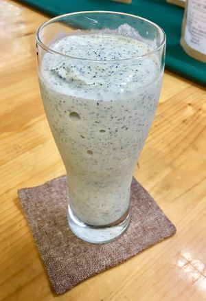 Black sesame soybean soy milkshake  at Pupu Kitchen and Health Food Shop in Nagoya