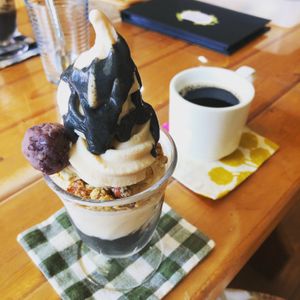 Black sesame soy parfait at Pupu Kitchen and Health Food Shop in Nagoya