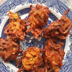 Onion Bhajis  at Hidden Jewel Vegan Curries in Saltburn-by-the-sea