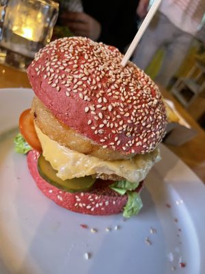 Vegan burger  at Stadsstrand De Kade in Alkmaar