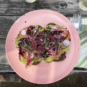 Avocado toast  at Stadsstrand De Kade in Alkmaar