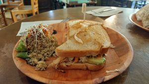 Vegan Avocado and Tempeh Reuben at Mellow Moods Cafe in Shepherdstown