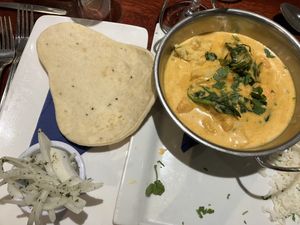 Cauliflower and sweet potato curry with naan   at The Millstone in Omagh
