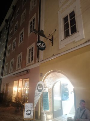 Cozy streets at Eis Greissler in Salzburg