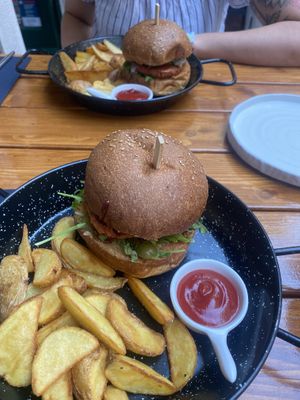 The vegan burger  at Peperoncino in Sibenik