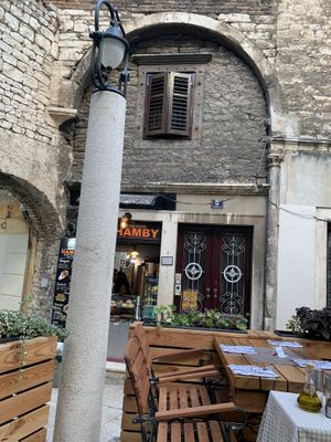 It is nice view outside:)  at Peperoncino in Sibenik