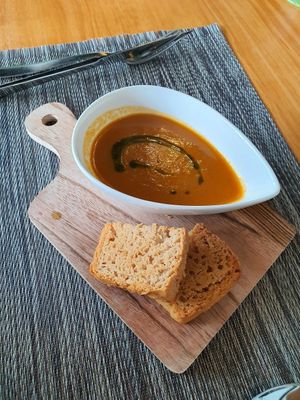 Kimchi minestrone soup with gluten free bake ~ Circuit Breaker Period Phase 2 at Da Mamma in Central Singapore