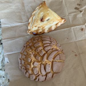 Empenada (guava) and Pan Dulce (chocolate) at Toluca Bakery and Cafe in Los Angeles