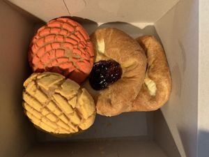 Danish and concha at Toluca Bakery and Cafe in Los Angeles