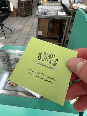 Business card!😄 at Toluca Bakery and Cafe in Los Angeles