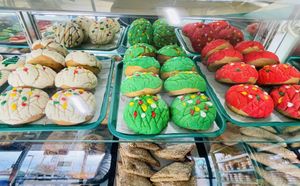 Christmas conchas✨  at Toluca Bakery and Cafe in Los Angeles