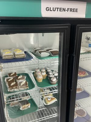 Gluten free refrigerated case. Had the tiramisu- yum!  at Toluca Bakery and Cafe in Los Angeles