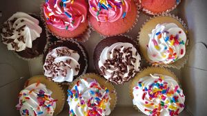 Beautifully delicious cupcakes  at Toluca Bakery and Cafe in Los Angeles