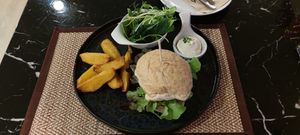Mushroom burger at Goodsouls Kitchen in Bangkok