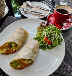 Tofu Scramble Wrap at Goodsouls Kitchen in Bangkok