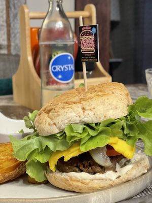 Mushroom cheeseburger  at Goodsouls Kitchen in Bangkok