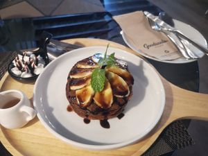 Chocolate and banana pancakes at Goodsouls Kitchen in Bangkok