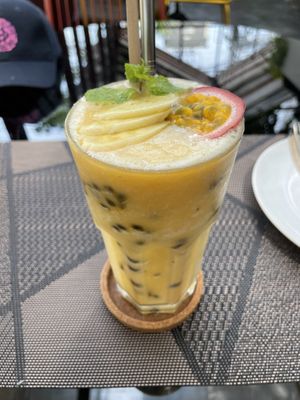 Passion fruit and banana smoothie, 125 baht  at Goodsouls Kitchen in Bangkok