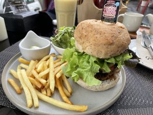 Quinoa burger, 230 baht  at Goodsouls Kitchen in Bangkok