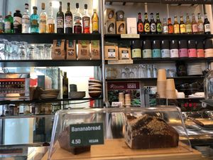 View of the bar at Hasard in Biel