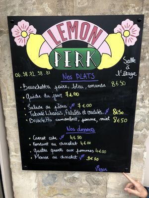 Today’s menu!  at Lemon Perk in Bayeux