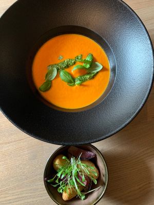 Tomato soup (ask if they don't serv it with mocarella!) at La Kanna in Riga