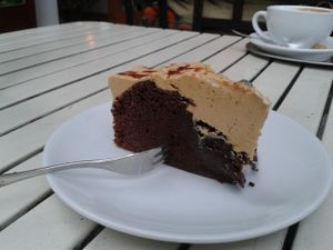 Peanut butter devil's food cake at Rootz in Berlin