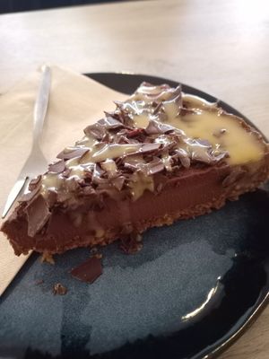 Chocolate caramel pie at Lucifer Lives in Brussels