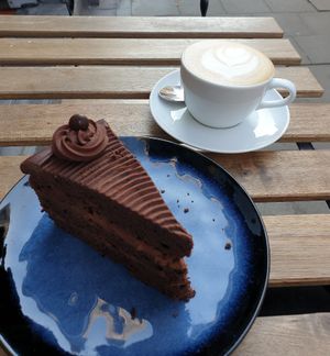 Coffee and cake at Lucifer Lives in Brussels