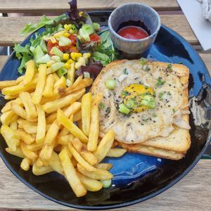 Vegan croque madame! at Lucifer Lives in Brussels