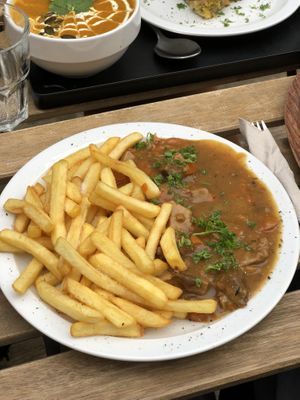Carbonade with fries  at Lucifer Lives in Brussels