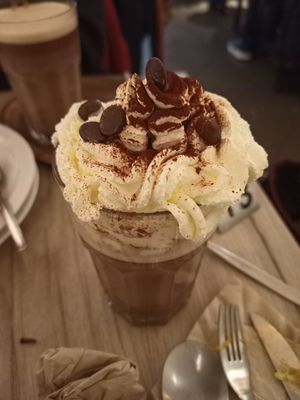 Nutella hot chocolate with whipped cream at Lucifer Lives in Brussels
