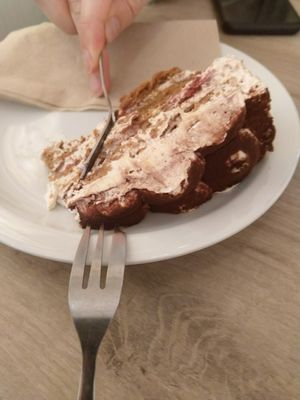 tiramisu with raspberry & speculoos at Lucifer Lives in Brussels