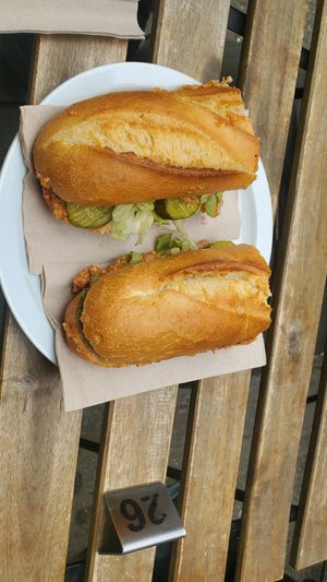 Sandwich. Not sur what it was 😉 at Lucifer Lives in Brussels