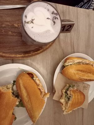 Sandwich of the week and lavender latte at Lucifer Lives in Brussels