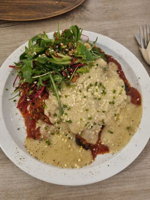 Eggplant Bolognese Lasanga at Lucifer Lives in Brussels