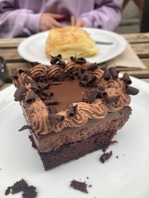 Chocolate cake and pain a chocolate   at Lucifer Lives in Brussels