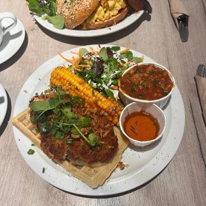 Chick'n & Waffles at Lucifer Lives in Brussels