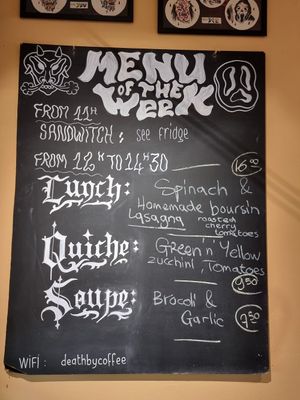 Lunch menu at Lucifer Lives in Brussels