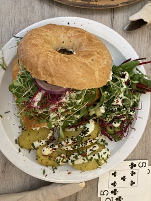 Scandinavian brunch with vegan smoked salmon and beetroot caviar  at Lucifer Lives in Brussels