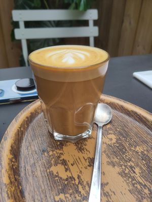 Cafe latte (4.50€) at Lucifer Lives in Brussels