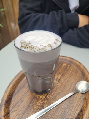 Lavender latte   at Lucifer Lives in Brussels