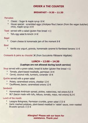 Menu January 2026 at Lucifer Lives in Brussels