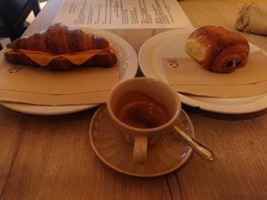 Excellent pastries (though the centre of the warmed croissants tends to be not very warm, I suggest heating it with the jambon et from age exposed) at Lucifer Lives in Brussels