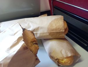 Sandwiches and cookie at Lucifer Lives in Brussels