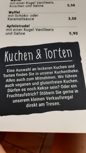 vegane Auswahl at Tortenbakker im Café Meister in Bad Bevensen