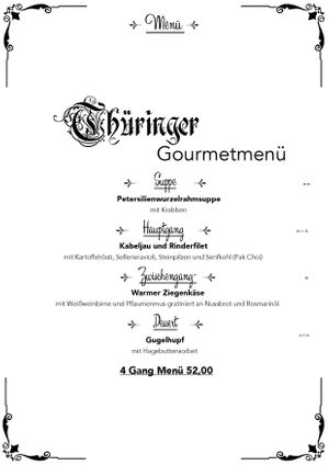 Speisekarte 2 at Heimat in Eisenach